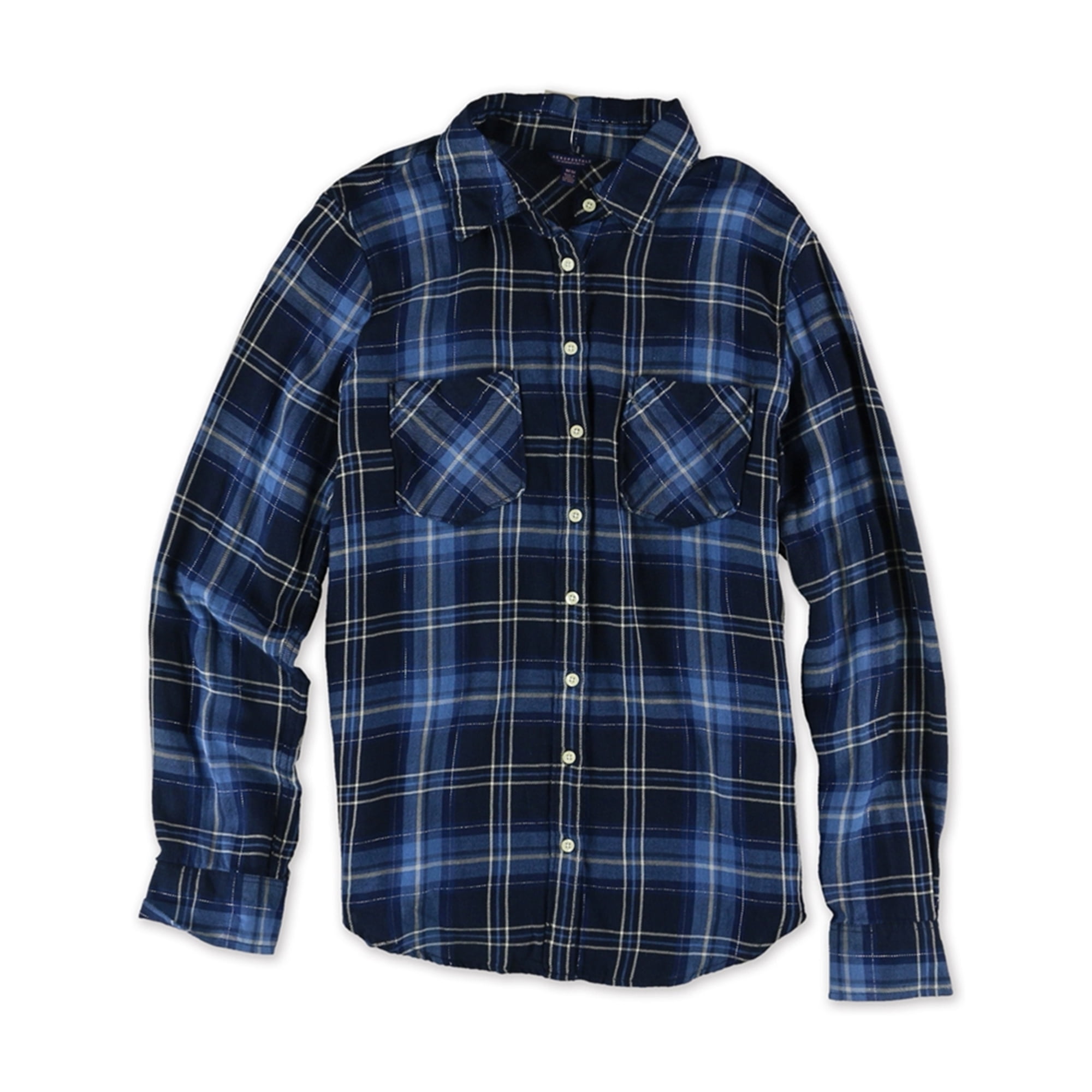Aeropostale Womens Plaid Metallic 