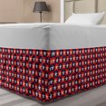 thumbnail image 1 of Primitive Country Bed Skirt, Checkered Pattern in Navy and Red with Stars National Loyalty Design, Elastic Bedskirt Dust Ruffle Wrap Around for Bedding Decor, 4 Sizes, Cream Navy Red, by Ambesonne, 1 of 2