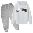 thumbnail image 3 of Gyexs Little Girls Clothes Size 9-10 Years Soft Comfy Sweatshirts Sweatpants, Streetwear Pants Set (White2, 9-10 Years), 3 of 3