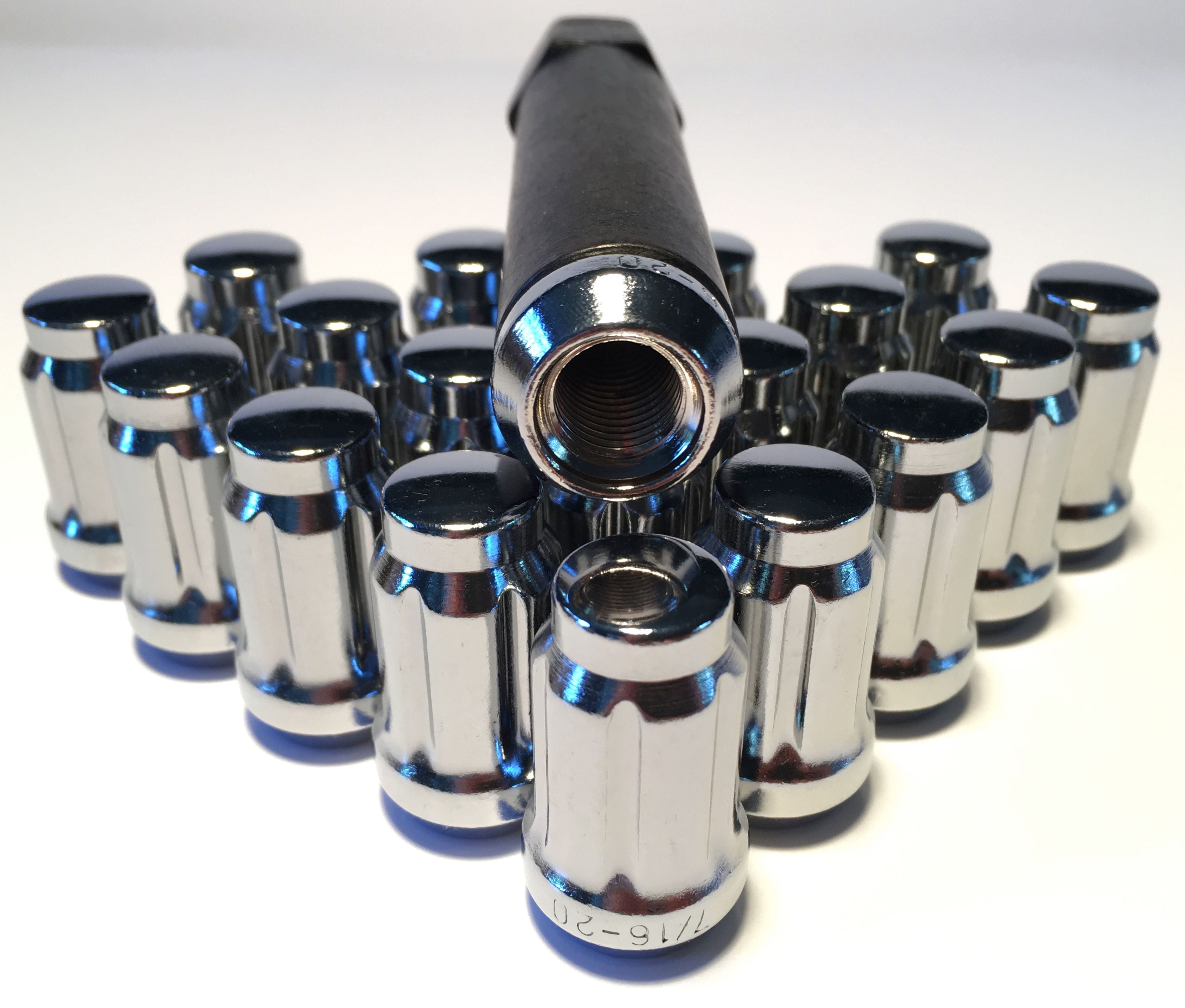 20 Chrome 6 Spline lug nut 7/16 Chevy Buick Pontiac Oldsmobile