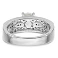 thumbnail image 5 of 14K White Gold Ring Band Engagement Semi Mount Peg Set center Stone Mounting Round Diamond, Size 5, 5 of 8