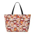 thumbnail image 2 of Xecao Maneki-Neko Cats for versatile beach bag for women includes zipper pockets and waterproof material, ideal for vacations and adventures., 2 of 7