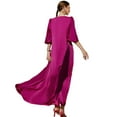 thumbnail image 2 of FYMNSI Womens Ethnic Bead Abaya Evening Dress Long Sleeve V-neck Eid Dress Moroccan Kaftan Muslim Maxi Dress M Rose, 2 of 9