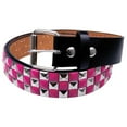 thumbnail image 1 of Pink Checker Studded Leather Belt, 1 of 1