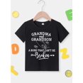 thumbnail image 2 of [Casual|Lightweight] Creative Casual Lightweight Boys Short Sleeve T-shirt | GRANDMA ANAD GRANDSON Letter Print, Comfy Tops, Kids Clothes Outdoor, 2 of 7