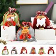 thumbnail image 1 of Vnanda 5Packs Christmas Cookie Bags Xmas Drawstring Bags Candy Bags Gift Packing Bags Wrapping Pouch for Christmas Party Favor Snowman Santa, 1 of 1