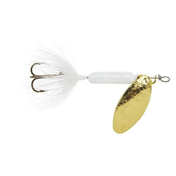 Yakima Bait Worden's Original Rooster Tail, Inline Spinnerbait Fishing Lure, Glitter White, 1/6 oz.