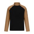 thumbnail image 3 of Blusa y camisa de manga larga con cuello alto para hombre, informal, de retazos, a la moda, de manga larga, con cuello alto y cremallera, para hombre, 3 of 5