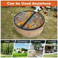 thumbnail image 2 of Heavy-Duty Carbon Steel Fire Pit Grill Grate, 30.5 Inch Round Foldable Portable BBQ Cooking Grid with Non-Stick Coating, Handles for Camping, RV, Backyard, Easy Clean, Rust Resistant, 2 of 8