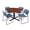 Cherry / Blue, variant on Romig Pillar 48 in. Round X-Base Breakroom Table- Maple & 4 Zeng Stack Chairs- Blue