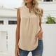 thumbnail image 2 of Tops de Mujer Blusa Casual Elegante Chaleco Sin Mangas de Encaje Sólido Empalme Camisetas Con Cuello en V Odeerbi  ODB161591, 2 of 5