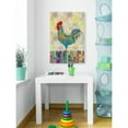 thumbnail image 4 of Rooster Fence Painting - City Chic Farmhouse Wall Art - 12x8 Inch Canvas Print - Ready to Hang, 4 of 8
