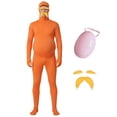 thumbnail image 2 of Orange Zentai Bodysuit Costume, Full Body Second Skin Suit Halloween Cosplay Jumpsuit with Open Face Hood, 2 of 8