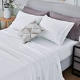 thumbnail image 3 of HIG 4 PCS Ultra Soft Pre-washed Microfiber Solid Sheet Set, Off-White， Queen, 3 of 8