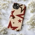 thumbnail image 6 of Bold Red Star Pattern Phone Case, Modern Geometric Beige & Brown Aesthetic Protective Cover for iPhone 16 15 14 13 12 11 Pro Max Plus Mini, 6 of 6