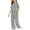 Gray, variant on Diufon Girls Pajama Sets Casual Short Sleeve Crewneck Tops and Elastic Wide Leg Pants Stain Homewear Set