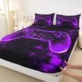 thumbnail image 3 of Manfei Chic Game Console Bed Sheets King, Modern Video Game King Sheet Sets, Teenager Boys Girls Bedding Sets King Size, Lightweight Bedroom Decor, 4pcs, 3 of 7