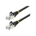 thumbnail image 1 of StarTech.com 12ft CAT6a Ethernet Cable - Black - Low Smoke Zero Halogen (LSZH) - 10GbE 500MHz 100W PoE++ Snagless RJ-45 w/Strain Reliefs S/FTP Network Patch Cord - Patch cable - RJ-45 (M) to RJ-45 (M) - 12 ft - S/FTP - CAT 6a - IEEE 802.3bt - halogen-free, molded, snagless, stranded - black, 1 of 5