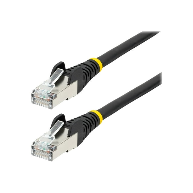 StarTech.com 7ft LSZH CAT6a Ethernet Cable, Black, 10 Gigabit Snagless RJ45 100W PoE Patch Cord, CAT 6A 10GbE 27AWG S/FTP Network Cable w/Strain Relief, Fluke Tested/ETL - Low Smoke Zero Halogen Category 6A (NLBK-7F-CAT6A-PATCH) - Patch cable - RJ-45 (M) to RJ-45 (M) - 7 ft - S/FTP - CAT 6a - IEEE 802.3bt - halogen-free, molded, snagless, stranded - black