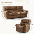 thumbnail image 7 of Bonzy Home Reclining Chair Sofa,3 Seats Recliner Couch Sofa with Overstuffed Arms and Back Living Room Furniture Sets, 7 of 7