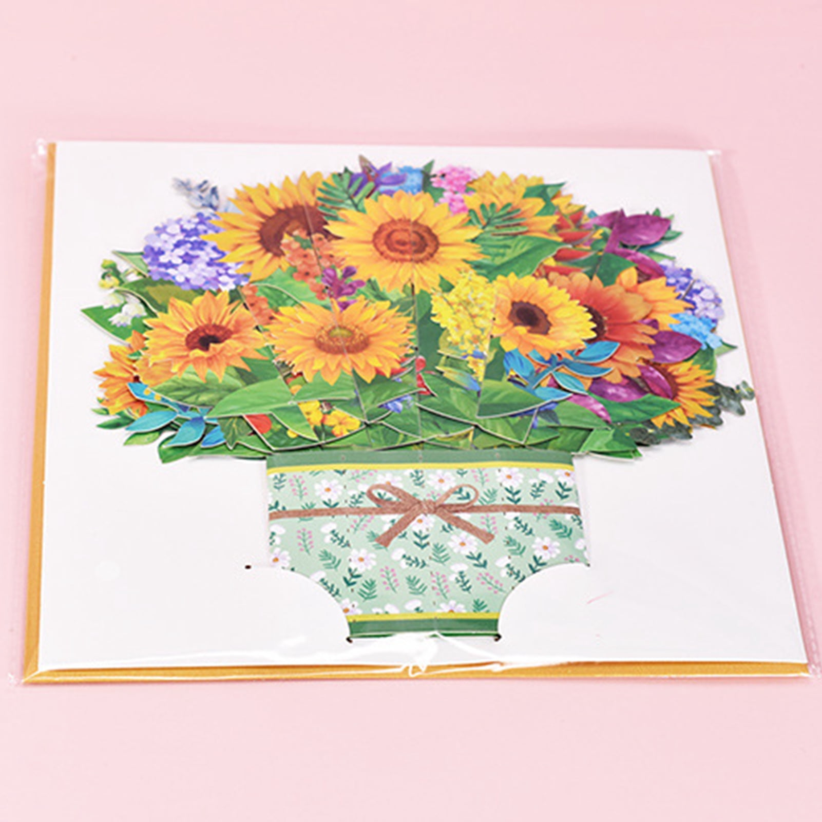 PTSPLLMY Flower Bouquet Popup Card - 3D Flower Card, Mother's Day Greeting Card, Happy Mother's Day, Birthday, Valentine's Day, Anniversary Card for Wife Girlfriend, Lover