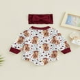 thumbnail image 4 of Combinaisons Bébé Fille Tenue Animal Imprimé Manches Longues Col et Bandeau Ensemble, 4 of 9