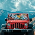 thumbnail image 3 of Uorisanigo Windshield Sun Shade, Tropical Leaf Leopard Print Car Sunshade for 2018-2024 Wrangler JL 1997-2006 Wrangler JT - Blocks UV Rays Sun Visor Shield, Keeps Vehicle Cool, 3 of 7