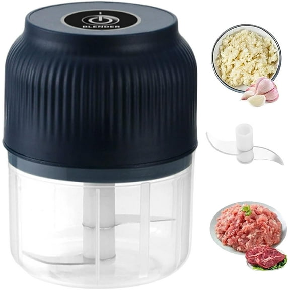 KitchenCraft Electric Food Chopper, Mini Portable Vegetable Slicer & Garlic Grinder with 320ml BPA-Free Container & Lid, One-Touch Operation for Garlic, Onions, Nuts & Herbs