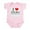 Petal Pink, variant on CafePress - I Love Mom More Than Dad Infant Creeper - Baby Light Bodysuit, Size Newborn - 24 Months