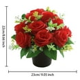 thumbnail image 2 of Artificial Cemetery Flowers - 2PCS Memorial Rose Bouquets with Vase - Silk Grave Flowers for Headstones - Outdoor UV Resistant Grave Decorations - Red Rose Arrangements, 2 of 5