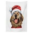 thumbnail image 3 of Ambesonne Labrador Tablecloth Rectangular Table Cover, Funny Terrier Smiling Xmas, 60"x84", Dark Coral Caramel, 3 of 4
