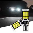 thumbnail image 3 of Pack-4 LED Reverse Lights, T15 4014 45SMD Chipsets Backup Reverse Light Bulbs, Canbus Error Free Brake Stop Cargo Backup Lights (White)White (G Need ), 3 of 5