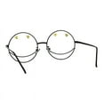 thumbnail image 3 of Women's Clear Lens Glasses Round Metal Frame Heart Studs UV400 Black, 3 of 4