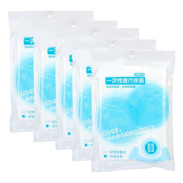 5 sábanas desechables de 120 x 200 cm, fundas de cama portátiles para exteriores, suministros de ropa de cama para hoteles