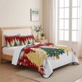 thumbnail image 5 of Quilts King Size Bedding Set, Christmas Lightweight Quilted Comforter, Red Xmas Trees Pine Needle Snowflake Soft Reversible Bedspread Coverlet with Pillow Covers for All Season, 96" x 106", 5 of 9