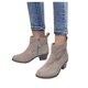 thumbnail image 4 of NECHOLOGY Botas Mujer Adulto Femenino Zapatos Botines mujer Botas laterales Tobillo Toe Zapatos redondos Mujeres gruesas Invierno Cálido Talón Cremallera Botas de mujer (Grey, 10), 4 of 5