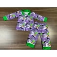 thumbnail image 1 of Conjunto de pijama de Halloween para niños y niñas, tela de seda de leche, calabaza amarilla + pantalones de manga larga con diseño de Castillo, conjuntos de pijama para 2 hermanos, 1 of 4