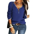 thumbnail image 2 of Langwyqu Spring Fall Women Long Sleeved Half Zipper Knit Pullover Sweater, 2 of 5