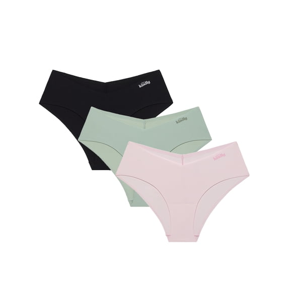 Kindly Yours Women’s So Comfy Bonded No-Show Cheeky Underwear, 3-Pack, Sizes XS-XXXL