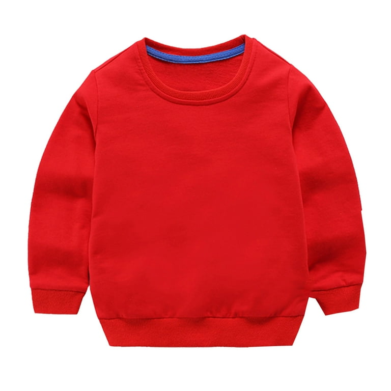 Kids Plain Tracksuit Cuffed Hoodie Red Sweatpants Casual Fashion