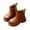 Brown, variant on Lovzfmll Boots for Boys Girls, Vintage Preppy British Style Leather Ankle Booties, Round Toe Chunky Heel Fleece Winter Shoes for Toddler 2.5-3 Years, Coffee