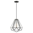 thumbnail image 3 of Livex Lighting Knox 1-Light Farmhouse Metal Single Pendant in Shiny Black, 3 of 8