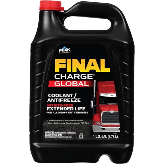 FINAL CHARGE Global Extended Life Concentrate Antifreeze/Coolant for All Heavy Duty Engine Cooling Systems, 1 Gal.