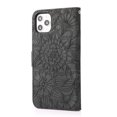thumbnail image 2 of TOP SHE PU Leather Embossed Three Cards Folding Folio Case with Cards Holder Pocket Lanyard Anti-Scratch Shockproof Bumper Cover Case For iPhone 11 6.1",Black, 2 of 7
