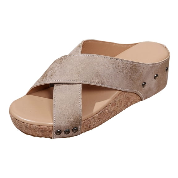 Fukaraa Platform Wedges Women Wide Width Spring Summer Casual Dressy Sandals