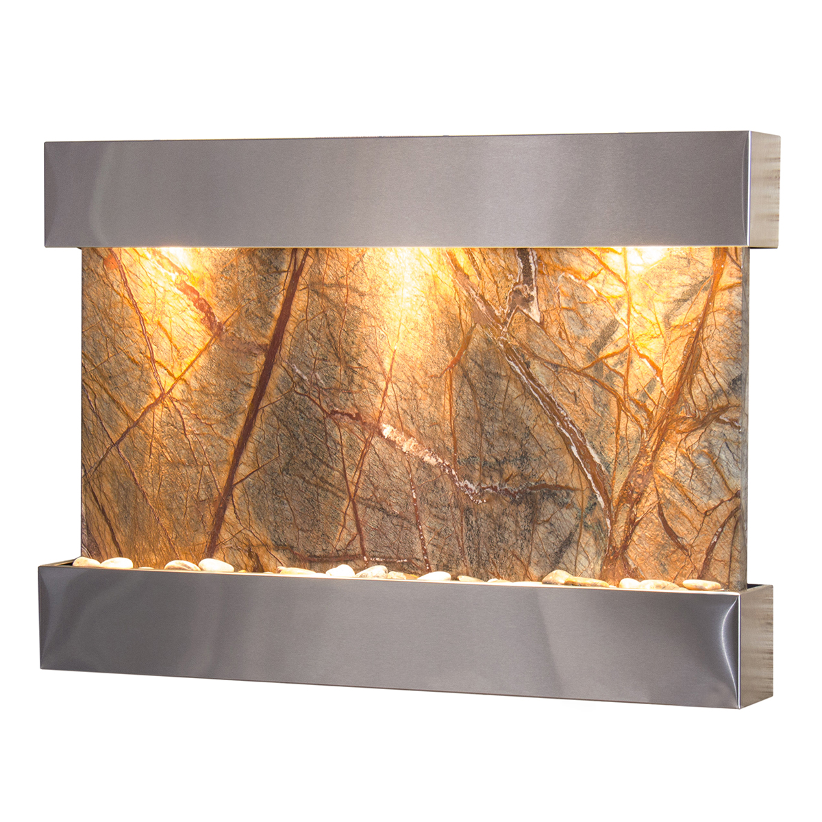 Adagio RCS2006 Reflection Creek Stainless Steel Brown-Marble Wall Fountain - image 2 of 2