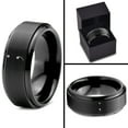 thumbnail image 4 of Tungsten Semicolon Punctuation Mark Symbol Band Ring 8mm Men Women Comfort Fit Black Step Bevel Edge Brushed Polished, 4 of 4