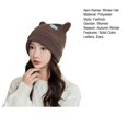 thumbnail image 7 of Naierhg Beanie Women Beanie Hat Ears Solid Color Letters Brimless Dome Windproof Korean Style Knitting Cap for Outdoor Skiing CyclingCoffee, 7 of 7