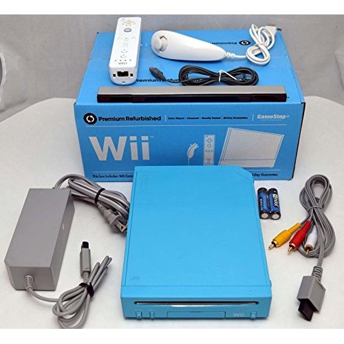 Refurbished Nintendo Wii Limited Edition Blue Video Game Console Home System RVL101 GameCube