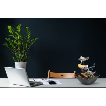 Homedics Envirascape Silver Springs Indoor Water Fountain, with Natural River Rocks, Soothing Nature Sounds, Zen Relaxation